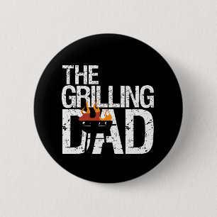Funny Grilling Dad Griller BBQ Party Father's Day 6 Cm Round Badge