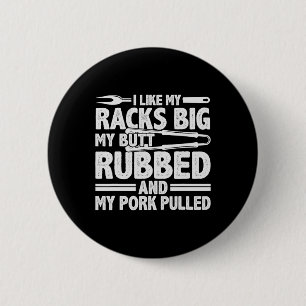 Funny Grilling Pork Rub Smoking Bbq Meat Smoker 6 Cm Round Badge