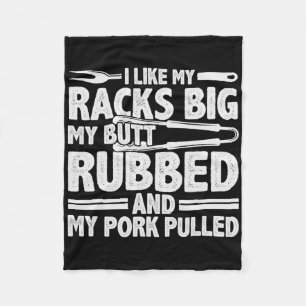 Funny Grilling Pork Rub Smoking Bbq Meat Smoker Fleece Blanket