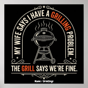 Funny Grilling Problem BBQ Humour Grill Master Gif Poster