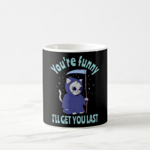 Funny Grim Reaper Cat Halloween Costume Coffee Mug