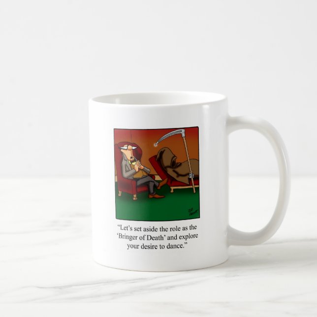 Funny Grim Reaper Dance Cartoon Coffee Mug (Right)