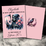 Funny Grim Reaper Death to My Youth 40th Birthday Card<br><div class="desc">Looking for the perfect morbid 40th birthday card for a woman with a love for dark humour? This Grim Reaper 40th Birthday Card for Women is exactly what you need! Featuring a beautifully eerie watercolor illustration of the Grim Reaper—also known as Death or the Angel of Death—draped in a classic...</div>
