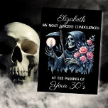 Funny Grim Reaper Death to My Youth 40th Birthday Card<br><div class="desc">Grim Reaper 40th Birthday Card for Women: The Perfect Dark Humour Greeting Are you searching for the ideal 40th birthday card for women who appreciate dark humour? Look no further than our Grim Reaper 40th Birthday Card! This unique card features a hauntingly beautiful watercolor illustration of the Grim Reaper—also known...</div>