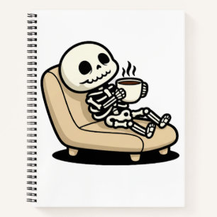 Funny Grim Reaper Drinking Coffee "Dead Inside" Notebook