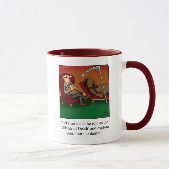 Funny Grim Reaper Humour Mug (Right)