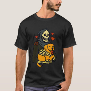 Funny Grim Reaper Retriever Dog Halloween Lover Sp T-Shirt