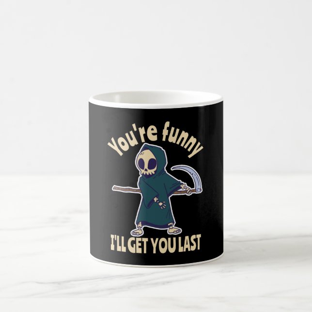 Funny Grim Reaper Skeleton Halloween Costume Coffee Mug (Center)