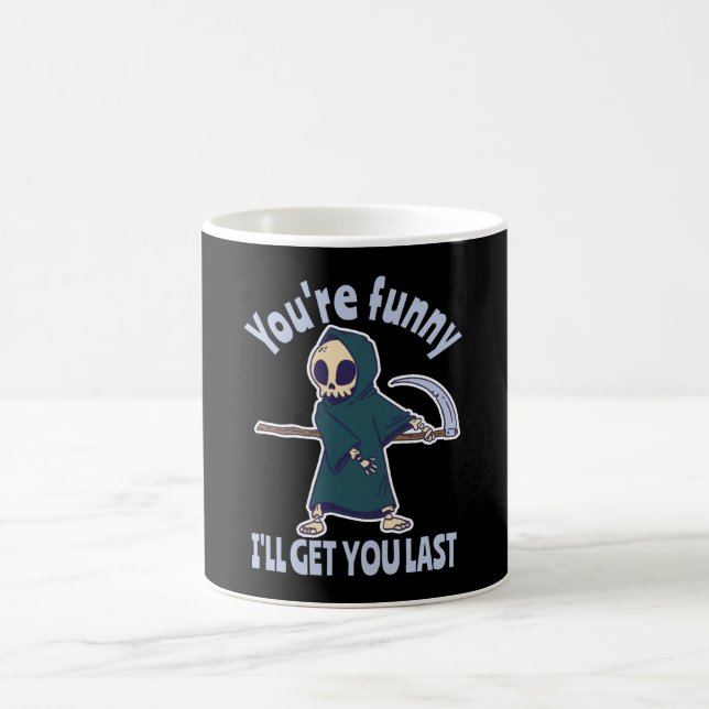 Funny Grim Reaper Skeleton Halloween Costume Coffee Mug (Center)
