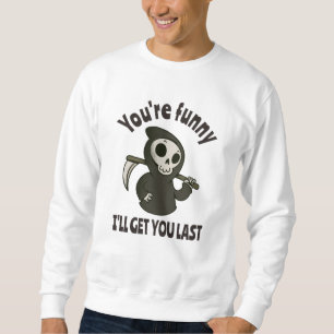 Funny Grim Reaper Skeleton Halloween Costume Sweatshirt