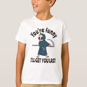 Funny Grim Reaper Skeleton Halloween Costume T-Shirt