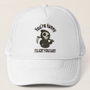 Funny Grim Reaper Skeleton Halloween Costume Trucker Hat