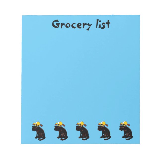 Funny Grocery List For Kids Notepad (Front)
