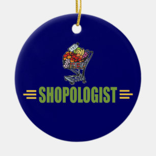 Funny Grocery Shopping Ceramic Tree Decoration