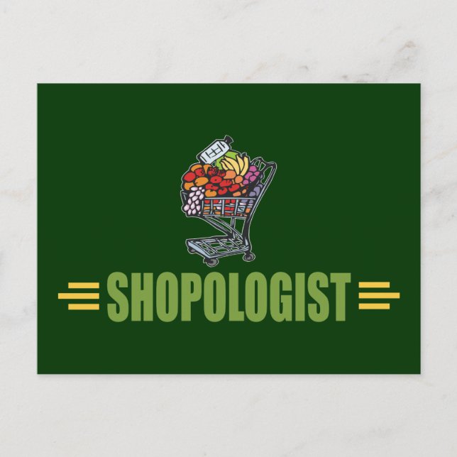 Funny Grocery Shopping Postcard (Front)