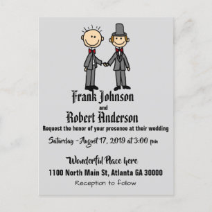 Funny Groom and Groom Gay Wedding Invitation