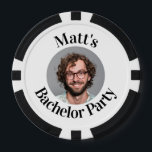 Funny Groom Face Bachelor Party Poker Chips<br><div class="desc">Make your bachelor party unforgettable with our Custom Groom Face Bachelor Party Poker Chips. These unique poker chips are the perfect addition to your night of fun and games, offering a personalised touch that celebrates the groom in style. Crafted with high-quality materials, these chips are not just a game accessory...</div>