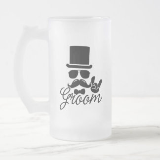 Funny Groom Gift for Bachelor Party & Wedding Frosted Glass Beer Mug