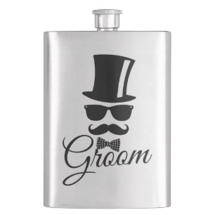 Funny groom hip flask