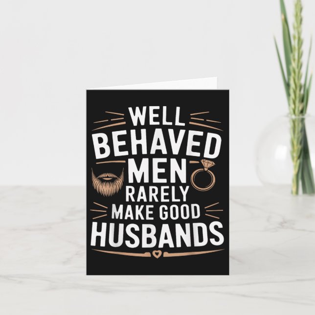 Funny Groom Men Husband Wedding  Card (Front)