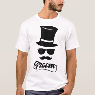 Funny Groom Shirt White For Men Hat And Moustache