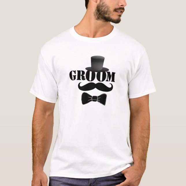 Funny Groom Top Hat and Moustache (Front)