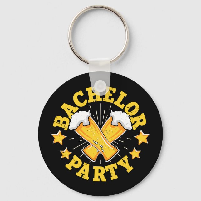 Funny groom wedding bachelor party long sleeve  key ring (Front)