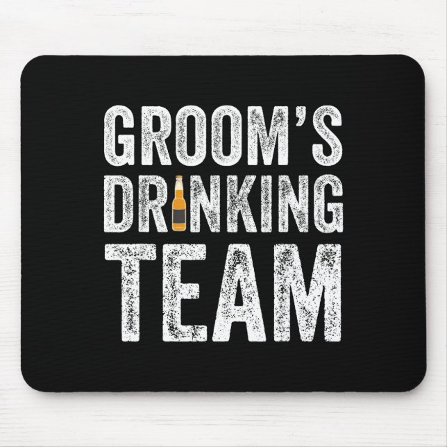 Funny groom's drinking team groomsmen bachelor mouse mat (Front)