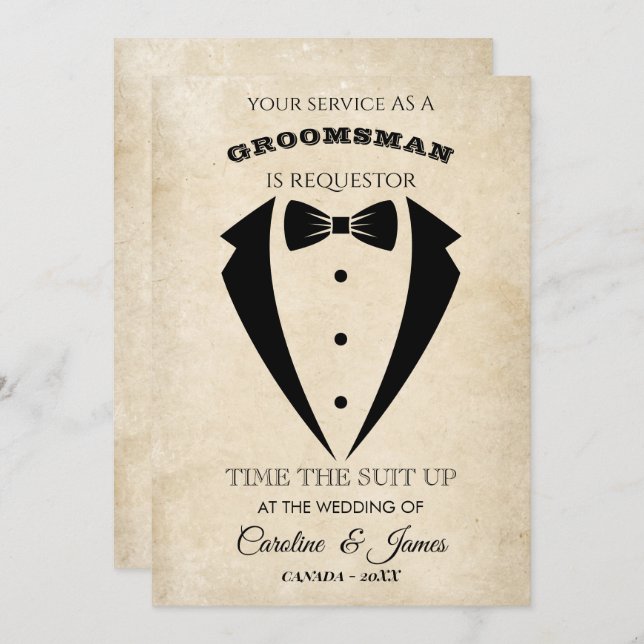 Funny Groomsman  Invitation (Front/Back)