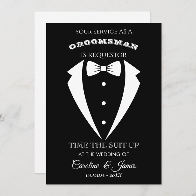 Funny Groomsman  Invitation (Front/Back)