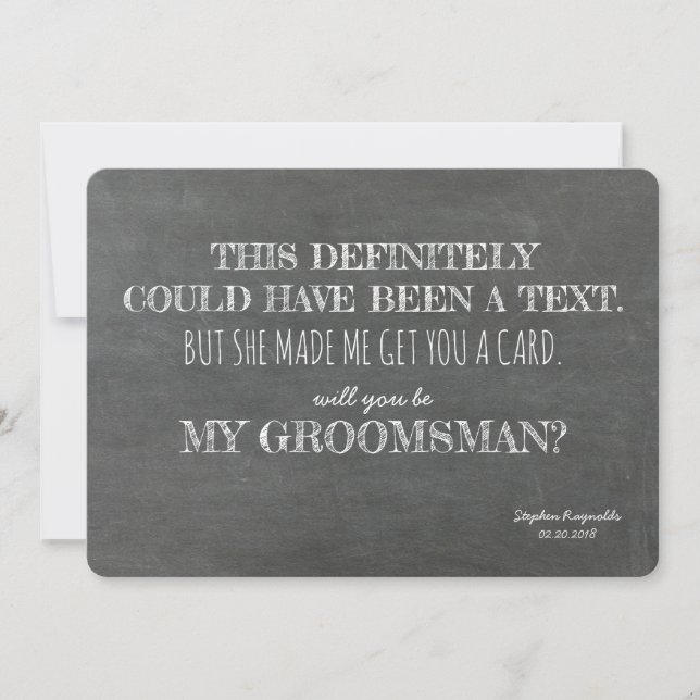 Funny GROOMSMAN Invitation (Front)