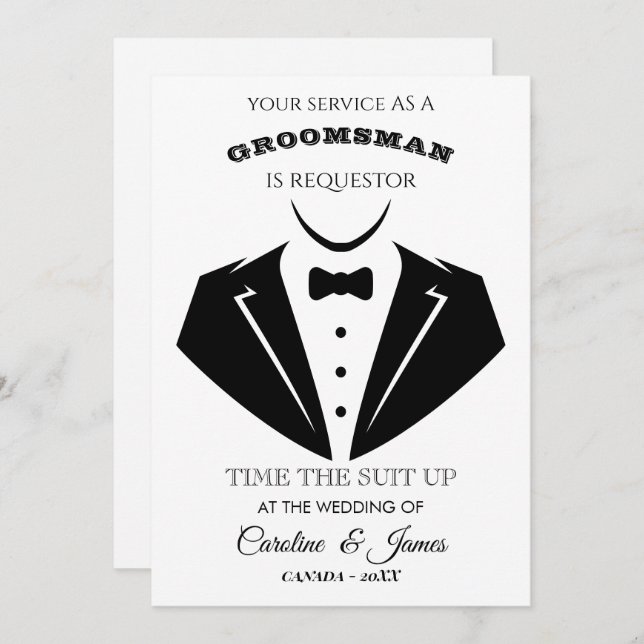 Funny Groomsman  Invitation (Front/Back)