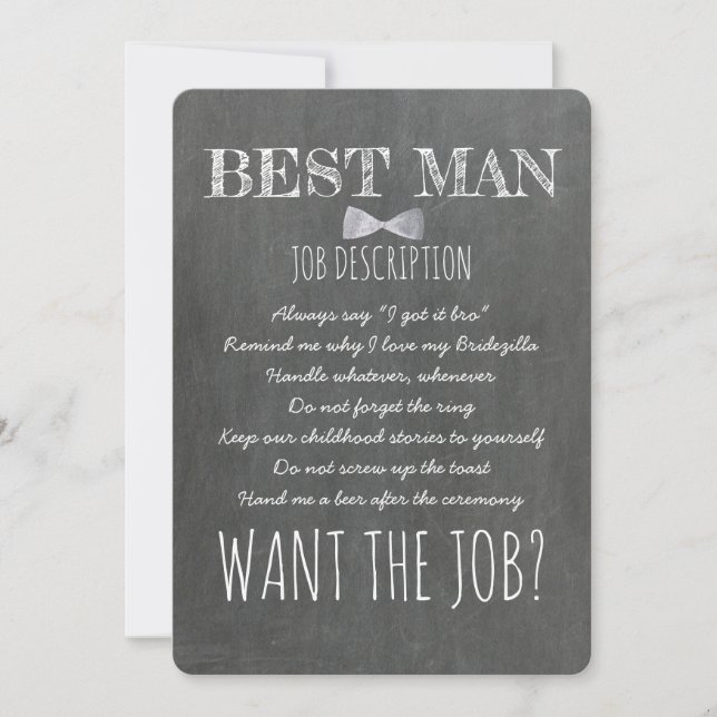 Funny Groomsman or Best Man Proposal Invitation (Front)