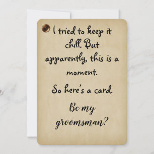 Funny Groomsman Proposal Card