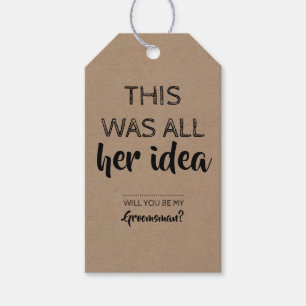 Funny Groomsman Proposal Gift Tags