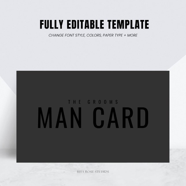 Funny Groomsman Proposal Man Card Black on Black (Creator Uploaded)