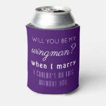 Funny Groomsman Wedding Proposal Elegant Purple