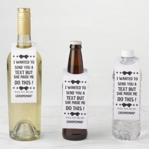 Funny Groomsmen Proposal Best Man Proposal Bottle Tag