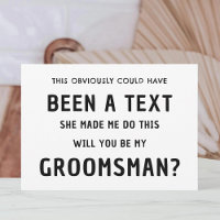 Funny Groomsmen Proposal Card | Best Man Proposal