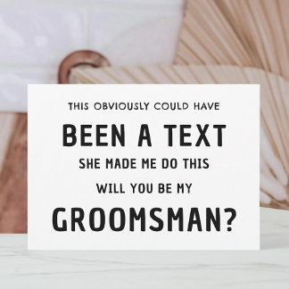 Funny Groomsmen Proposal Card | Best Man Proposal