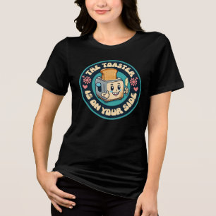 Funny groovy 60s hippie toaster thumbs up Tri-Blend shirt