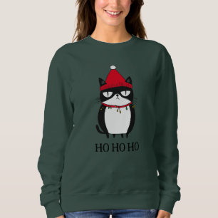 Funny Grouchy Cat Catmas Humour Christmas Sweatshirt