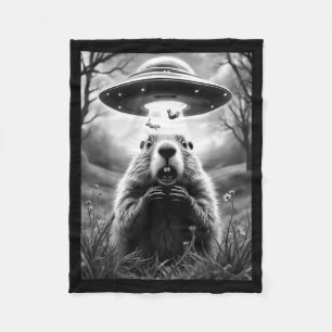 Funny Ground Hog Day Cute Ground Hog Selfie With A Fleece Blanket