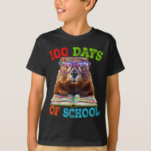 Funny Groundhog 100th Day Of School Teacher Ground T-Shirt