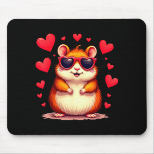 Funny Groundhog Cute Hamster Lover Valentine’s Day Mouse Mat