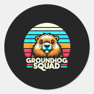 Funny Groundhog Day 2025 Vintage Retro Ground Hog  Classic Round Sticker