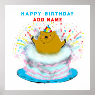 Funny Groundhog Day Birthday Poster