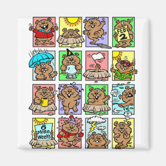 Funny Groundhog Day Cartoons Magnet