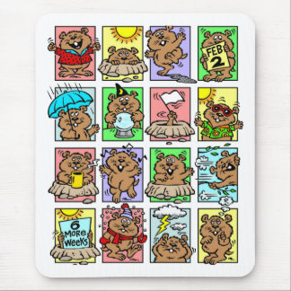Funny Groundhog Day Cartoons Mouse Mat