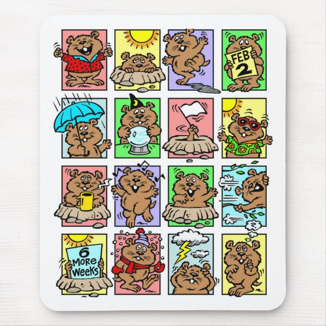 Funny Groundhog Day Cartoons Mouse Mat (Front)